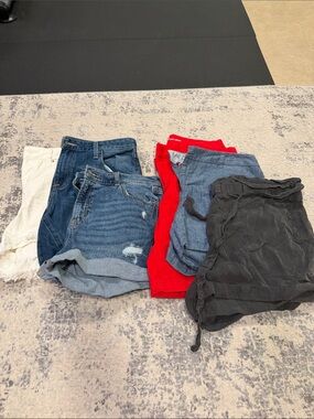Mixed Women’s Shorts Bundle - Blue, Red, Black, White Set of 6